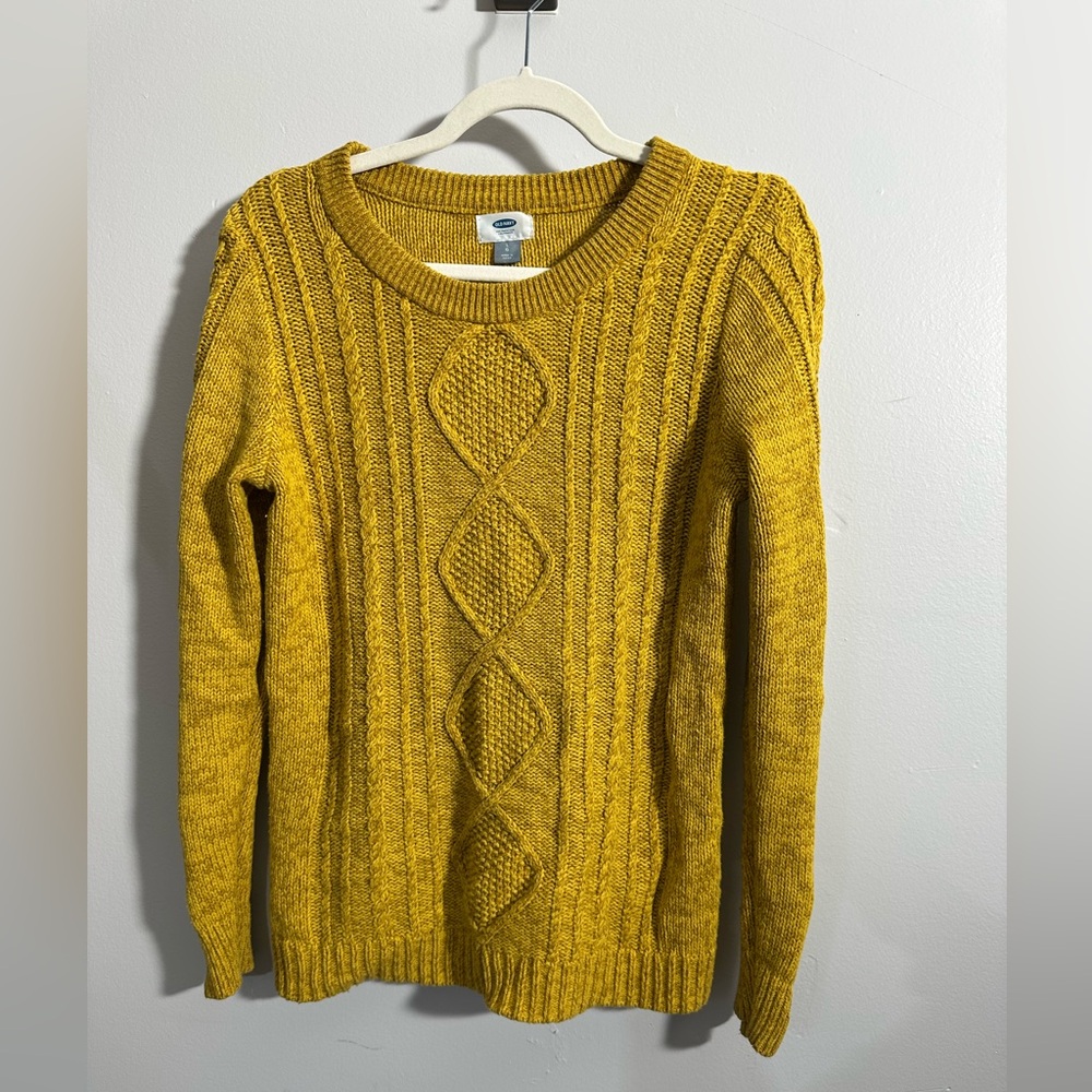 Old Navy Women’s L Mustard Crew Neck Long Sleeve‎ Pullover Sweater | SKU 0703